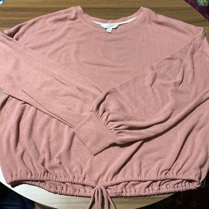 Lauren Conrad pink pull over long sleeve shirt